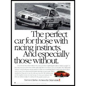 1994 Oldsmobile Achieva SC 2 Door Coupe Vintage Print Ad Race Track Wall Art